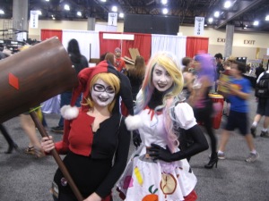 Harley Quinn and her friend gave me these dazzling smiles when I told her I'd love to get hammered with her.